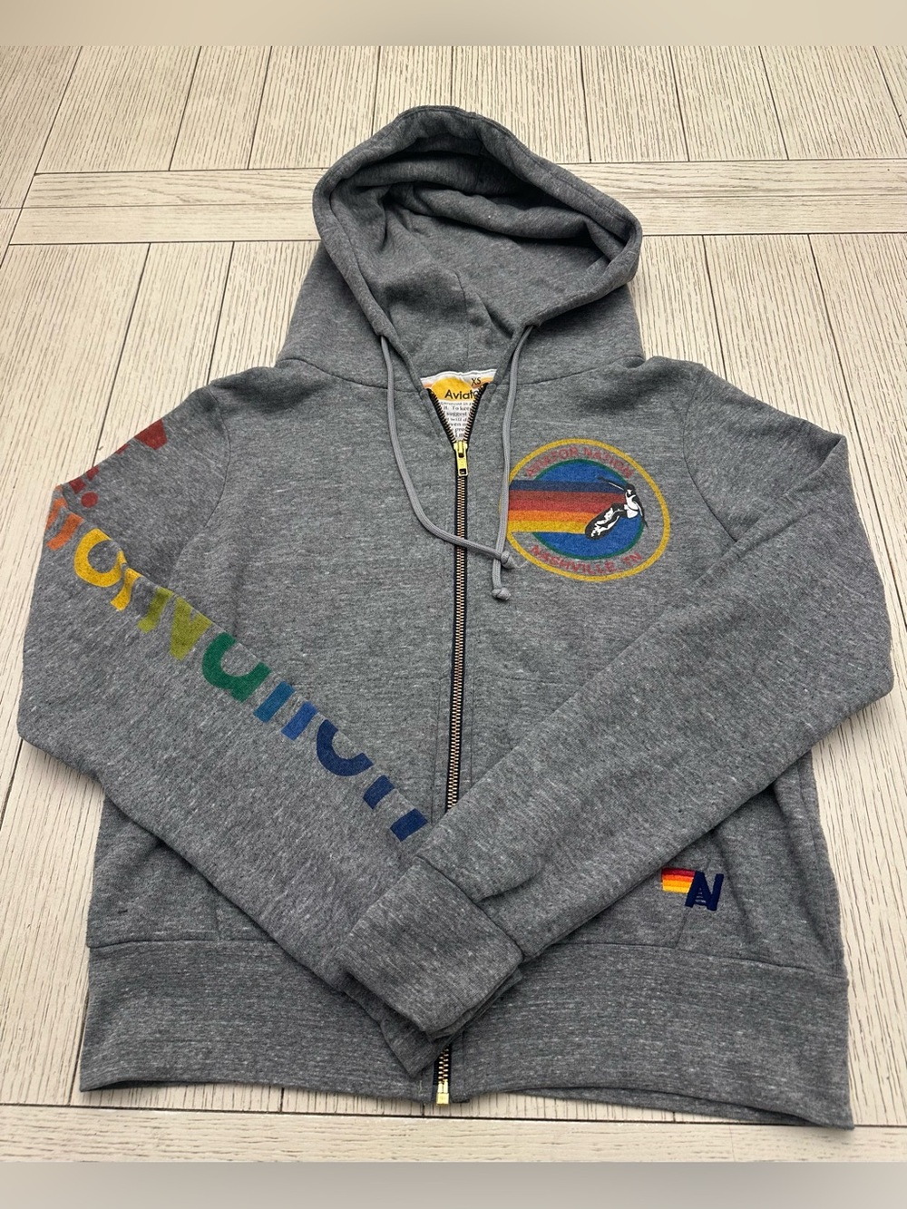 Aviator Nation Zip Up Hoodie Memphis, TN Heather Grey Sz XS
